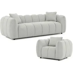 S-STYLE Polstergarnitur 3+1  Nubira ¦ grau ¦ Maße (cm): B: 228 H: 69