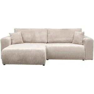 Höffner Ecksofa mit Schlaffunktion Henna ¦ beige ¦ Maße (cm): B: 247 H: 82 T: 145.0