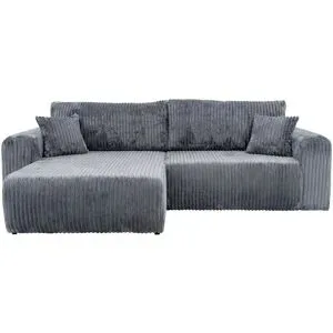 Höffner Ecksofa mit Schlaffunktion Henna ¦ grau ¦ Maße (cm): B: 247 H: 82 T: 145.0