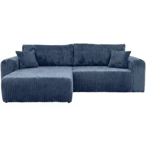 Höffner Ecksofa mit Schlaffunktion Henna ¦ blau ¦ Maße (cm): B: 247 H: 82 T: 145.0