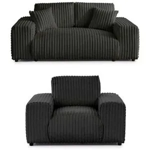 S-STYLE Polstergarnitur 2er-Set  Mollis ¦ grau ¦ Maße (cm): B: 178 H: 79