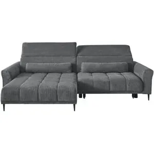 Höffner Ecksofa mit elektrischer Sitztiefenverstellung Logan ¦ grau ¦ Maße (cm): B: 277