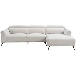 Höffner Ecksofa mit Kopfstützenverstellung Wiana ¦ beige ¦ Maße (cm): B: 283 H: 62 T: