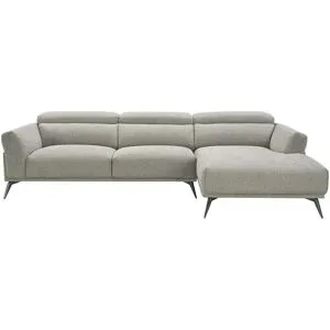 Höffner Ecksofa mit Kopfstützenverstellung Wiana ¦ grau ¦ Maße (cm): B: 283 H: 62 T: