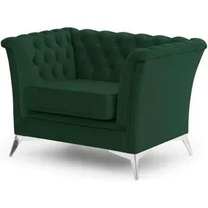 S-STYLE Chesterfield Sessel  Wilhelm ¦ grün ¦ Maße (cm): B: 116 H: 78
