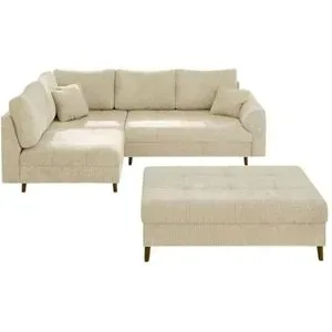 S-STYLE Ecksofa mit Hocker  Trygve ¦ beige ¦ Maße (cm): B: 231 H: 81