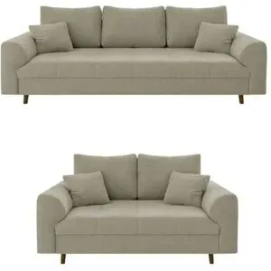 S-STYLE Polstergarnitur 3+2  Lars ¦ beige ¦ Maße (cm): B: 210 H: 81