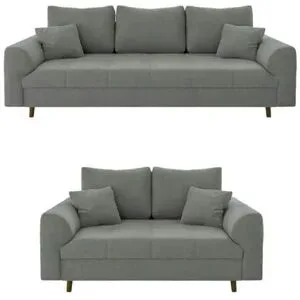 S-STYLE Polstergarnitur 3+2  Lars ¦ grau ¦ Maße (cm): B: 210 H: 81