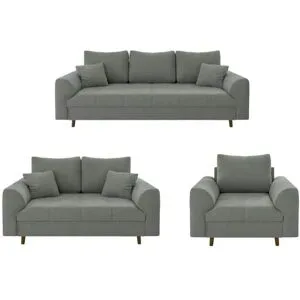 S-STYLE Polstergarnitur 3+2+1  Lars ¦ grau ¦ Maße (cm): B: 210 H: 81