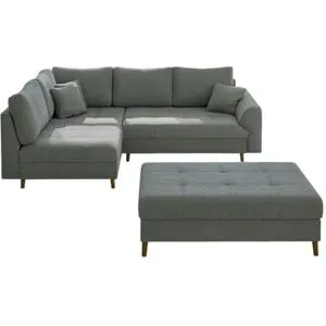S-STYLE Ecksofa mit Hocker  Lars ¦ grau ¦ Maße (cm): B: 231 H: 81
