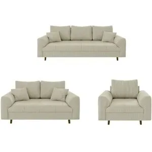 S-STYLE Polstergarnitur 3+2+1  Maya ¦ beige ¦ Maße (cm): B: 210 H: 81