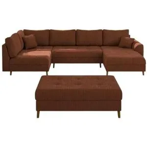 S-STYLE Wohnlandschaft mit Hocker  Maya ¦ rot ¦ Maße (cm): B: 310 H: 81