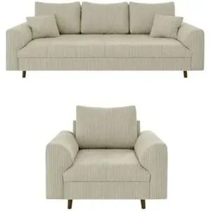 S-STYLE Polstergarnitur 3+1  Maya ¦ beige ¦ Maße (cm): B: 210 H: 81