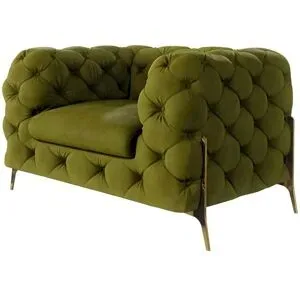 S-STYLE Chesterfield Sessel  Natalie ¦ grün ¦ Maße (cm): B: 125 H: 75
