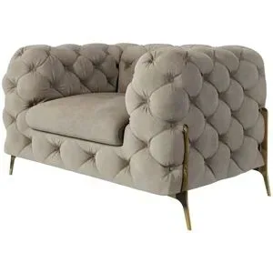 S-STYLE Chesterfield Sessel  Natalie ¦ creme ¦ Maße (cm): B: 125 H: 75