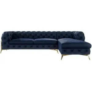 S-STYLE Chesterfield Ecksofa  Natalie ¦ blau ¦ Maße (cm): B: 305 H: 75