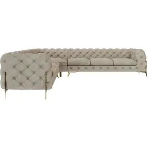 S-STYLE Chesterfield Ecksofa  Natalie ¦ creme ¦ Maße (cm): B: 323 H: 75