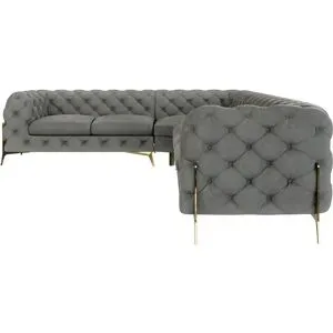 S-STYLE Chesterfield Ecksofa  Natalie ¦ grau ¦ Maße (cm): B: 323 H: 75