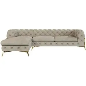 S-STYLE Chesterfield Ecksofa  Natalie ¦ creme ¦ Maße (cm): B: 305 H: 75