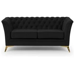 S-STYLE Chesterfield Einzelsofa  Wilhelm ¦ schwarz ¦ Maße (cm): B: 175 H: 78