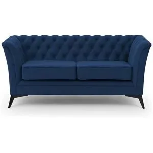 S-STYLE Chesterfield Einzelsofa  Wilhelm ¦ blau ¦ Maße (cm): B: 175 H: 78