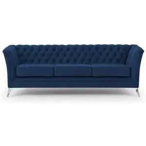 S-STYLE Chesterfield Einzelsofa  Wilhelm ¦ blau ¦ Maße (cm): B: 237 H: 78