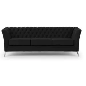 S-STYLE Chesterfield Einzelsofa  Wilhelm ¦ schwarz ¦ Maße (cm): B: 237 H: 78