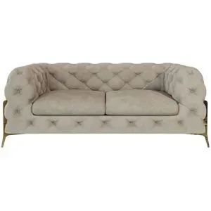 S-STYLE Chesterfield Einzelsofa  Natalie ¦ creme ¦ Maße (cm): B: 185 H: 75