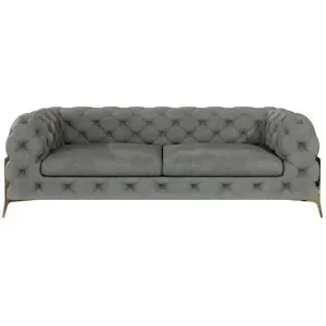 S-STYLE Chesterfield Einzelsofa  Natalie ¦ grau ¦ Maße (cm): B: 225 H: 75