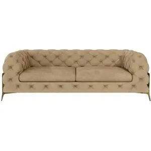 S-STYLE Chesterfield Einzelsofa  Natalie ¦ beige ¦ Maße (cm): B: 225 H: 75