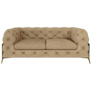 S-STYLE Chesterfield Einzelsofa  Natalie ¦ beige ¦ Maße (cm): B: 185 H: 75