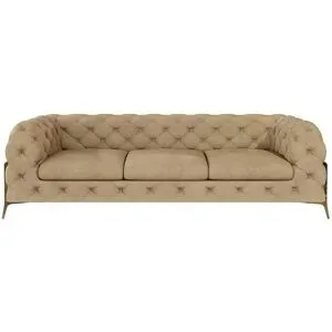 S-STYLE Chesterfield Einzelsofa  Natalie ¦ beige ¦ Maße (cm): B: 243 H: 75
