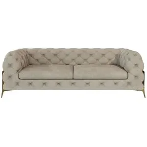 S-STYLE Chesterfield Einzelsofa  Natalie ¦ creme ¦ Maße (cm): B: 225 H: 75
