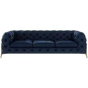 S-STYLE Chesterfield Einzelsofa  Natalie ¦ blau ¦ Maße (cm): B: 243 H: 75