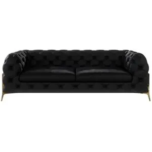 S-STYLE Chesterfield Einzelsofa  Natalie ¦ schwarz ¦ Maße (cm): B: 225 H: 75