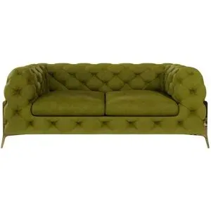 S-STYLE Chesterfield Einzelsofa  Natalie ¦ grün ¦ Maße (cm): B: 185 H: 75