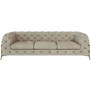 S-STYLE Chesterfield Einzelsofa  Natalie ¦ creme ¦ Maße (cm): B: 243 H: 75