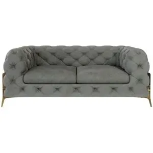 S-STYLE Chesterfield Einzelsofa  Natalie ¦ grau ¦ Maße (cm): B: 185 H: 75