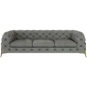 S-STYLE Chesterfield Einzelsofa  Natalie ¦ grau ¦ Maße (cm): B: 243 H: 75