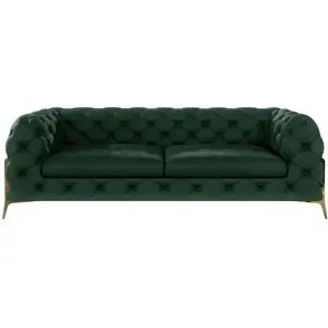 S-STYLE Chesterfield Einzelsofa  Natalie ¦ grün ¦ Maße (cm): B: 225 H: 75