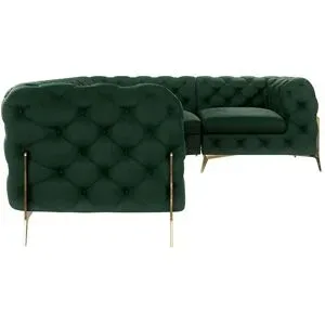 S-STYLE Chesterfield Ecksofa  Natalie ¦ grün ¦ Maße (cm): B: 264 H: 75
