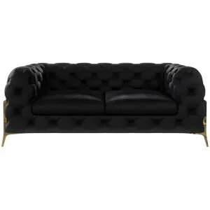 S-STYLE Chesterfield Einzelsofa  Natalie ¦ schwarz ¦ Maße (cm): B: 185 H: 75