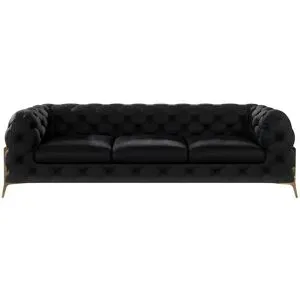 S-STYLE Chesterfield Einzelsofa  Natalie ¦ schwarz ¦ Maße (cm): B: 243 H: 75