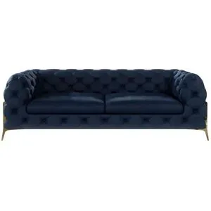 S-STYLE Chesterfield Einzelsofa  Natalie ¦ blau ¦ Maße (cm): B: 225 H: 75