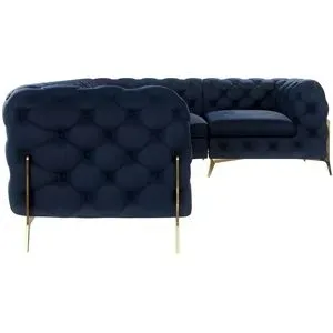 S-STYLE Chesterfield Ecksofa  Natalie ¦ blau ¦ Maße (cm): B: 264 H: 75