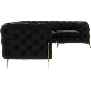 S-STYLE Chesterfield Ecksofa  Natalie ¦ schwarz ¦ Maße (cm): B: 264 H: 75
