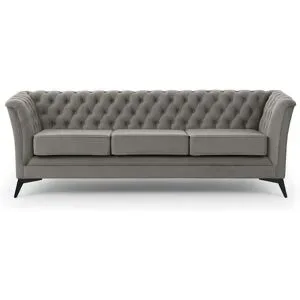 S-STYLE Chesterfield Einzelsofa  Wilhelm ¦ grau ¦ Maße (cm): B: 237 H: 78