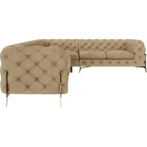 S-STYLE Chesterfield Ecksofa  Natalie ¦ beige ¦ Maße (cm): B: 323 H: 75