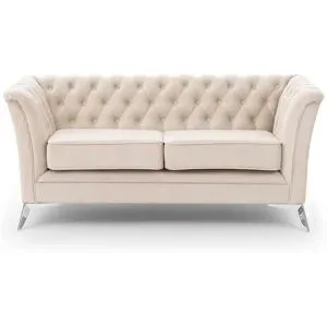 S-STYLE Chesterfield Einzelsofa  Wilhelm ¦ beige ¦ Maße (cm): B: 175 H: 78