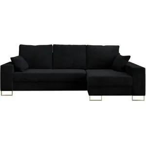 Höffner Ecksofa mit Schlaffunktion Dorain ¦ schwarz ¦ Maße (cm): B: 242 H: 85
